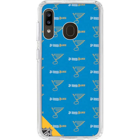 NHL St. Louis Blues Pattern Galaxy A20 Clear Case